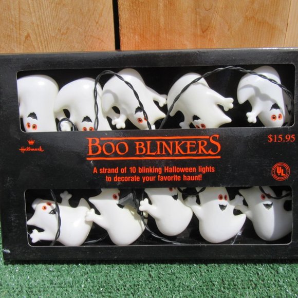 2 Sets of Hallmark Ghost Halloween Boo Bazaar Blinkers String Lights Plastic - Picture 2 of 8
